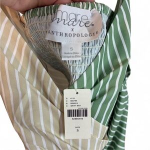MARE MARE X Anthropologie Green and White Striped Tank, Size Small New